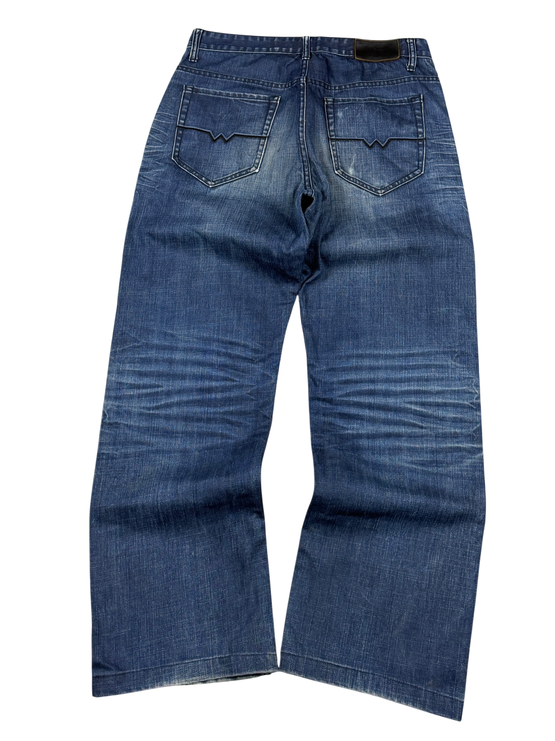 Vintage Washed Baggy/Bootcut Jeans (S)
