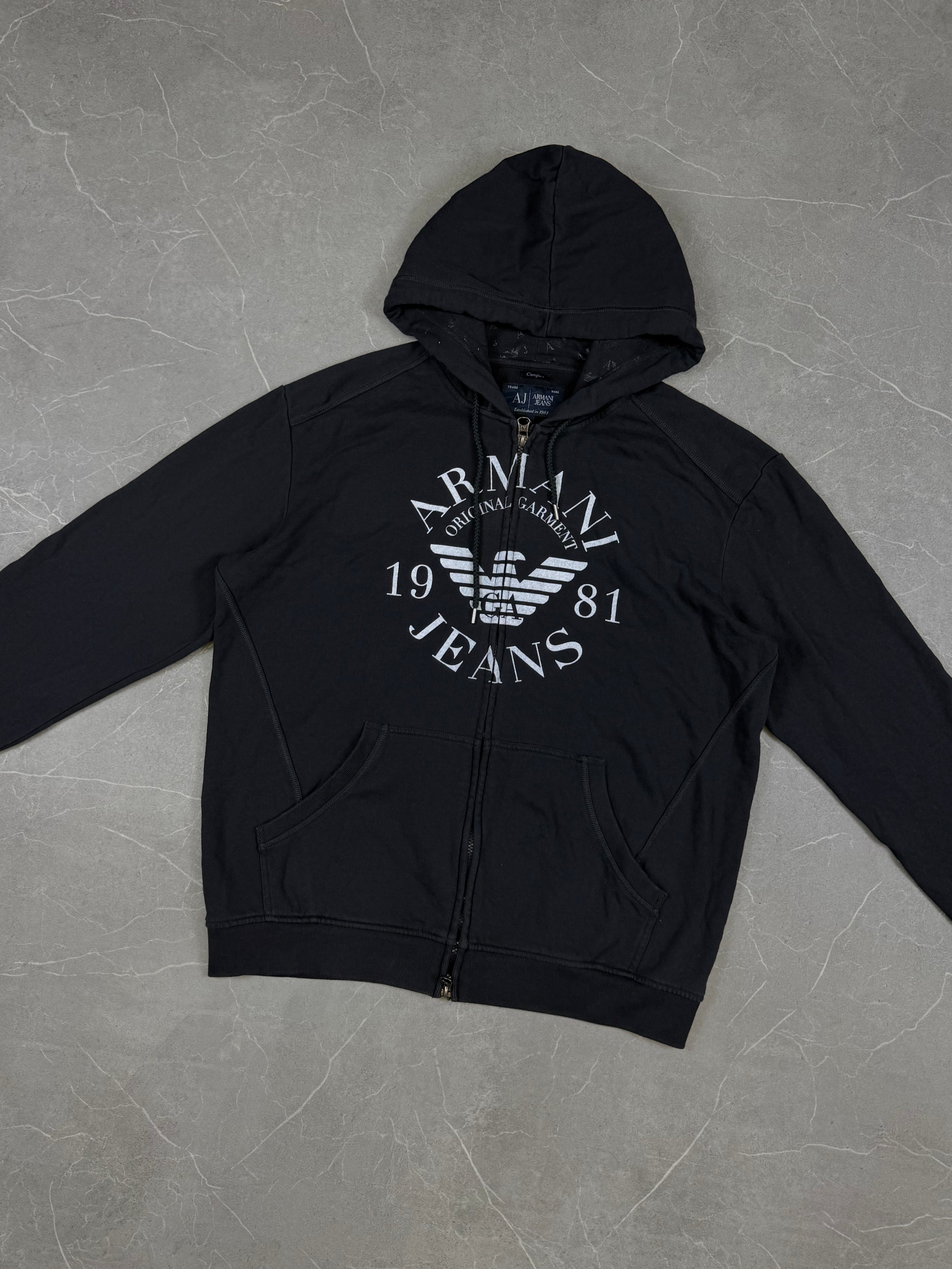 Rare Armani Big Logo Zipper (L)
