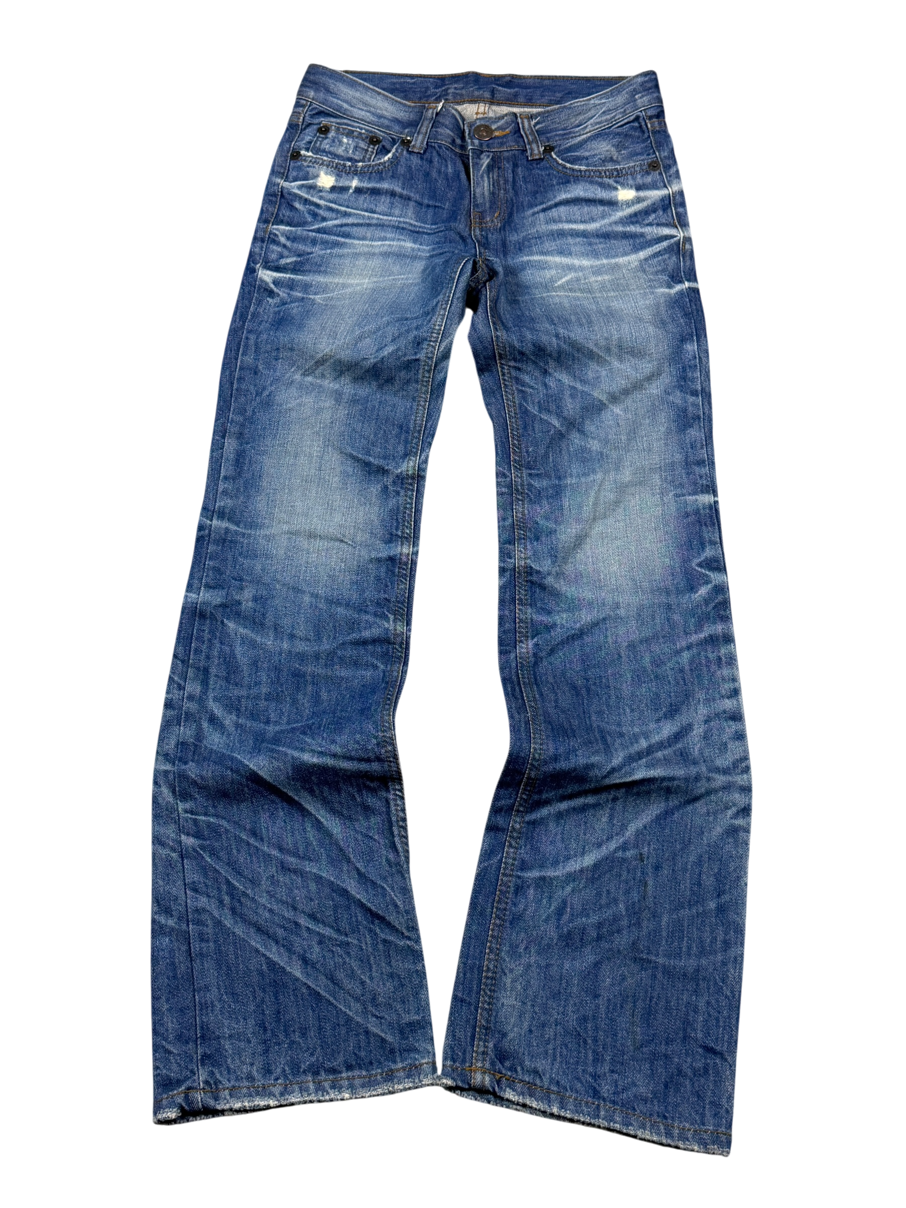 Crazy Washed Straight Jeans (XS)