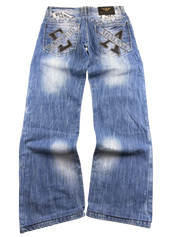 Armani crazy washed Big Logo Bootcut Jeans (S-M)