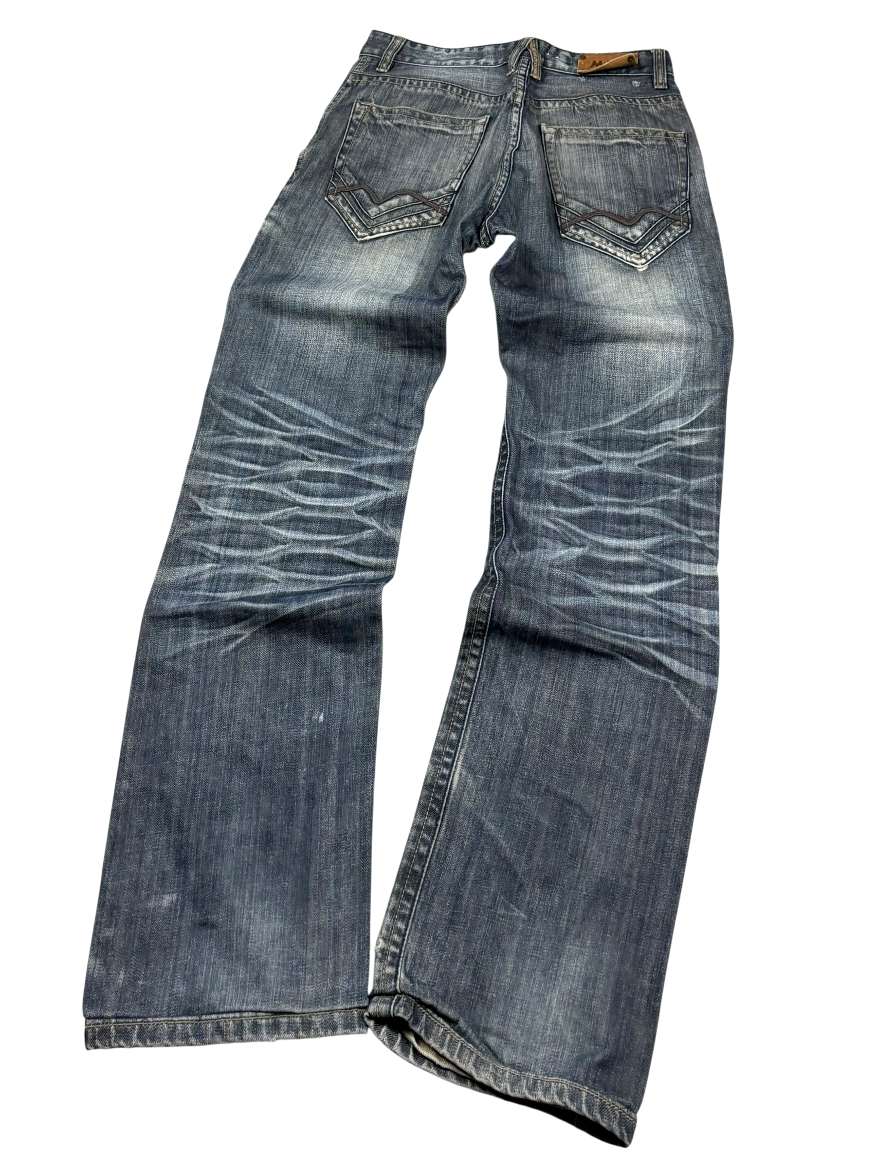 Washed Straight-Fit Jeans (XS-S)