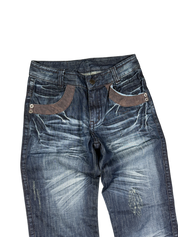 Crazy Washed Straight Jeans (XS-S)