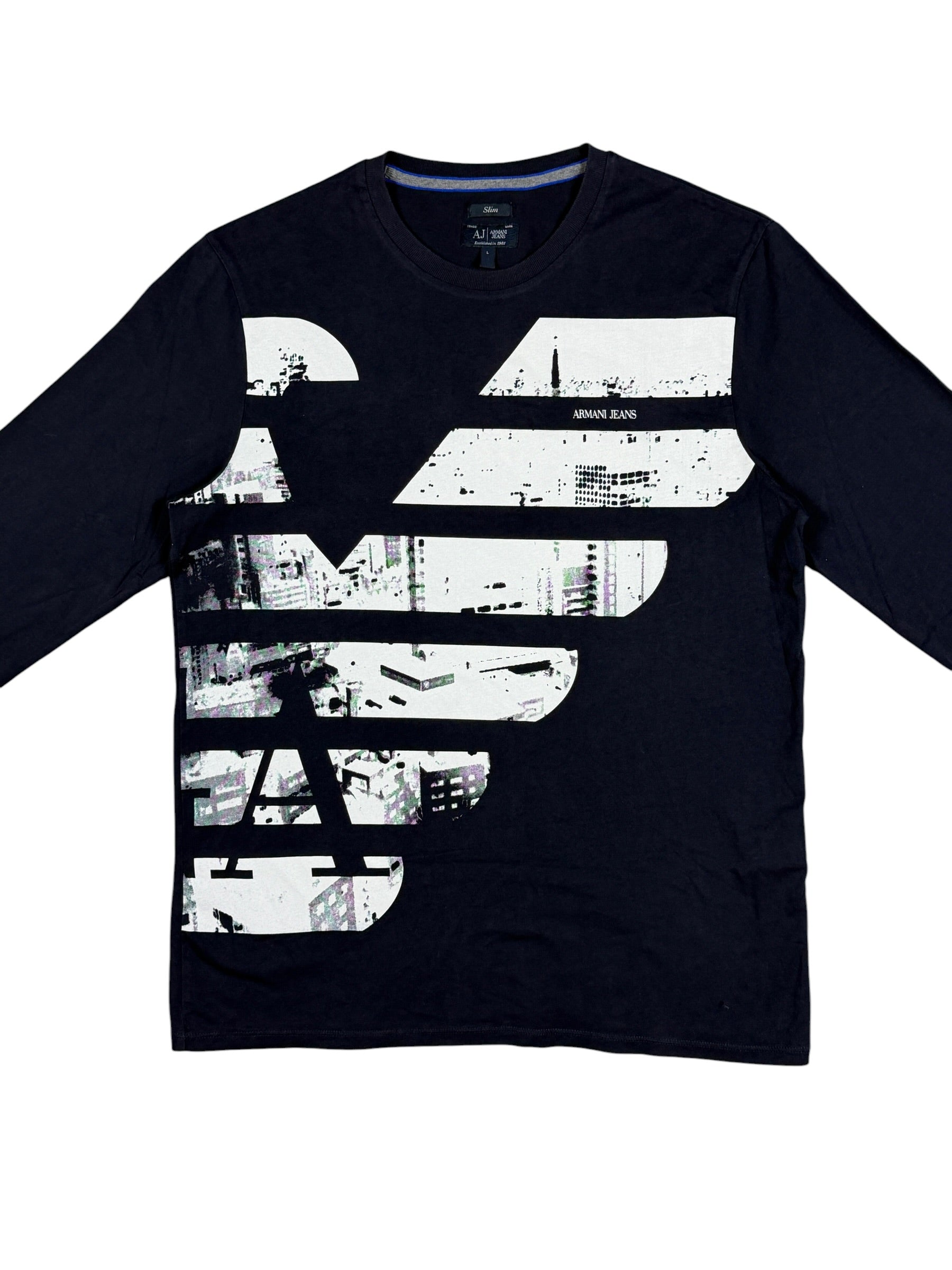 Armani Big printed Logo slimfit Longsleeve (XS)