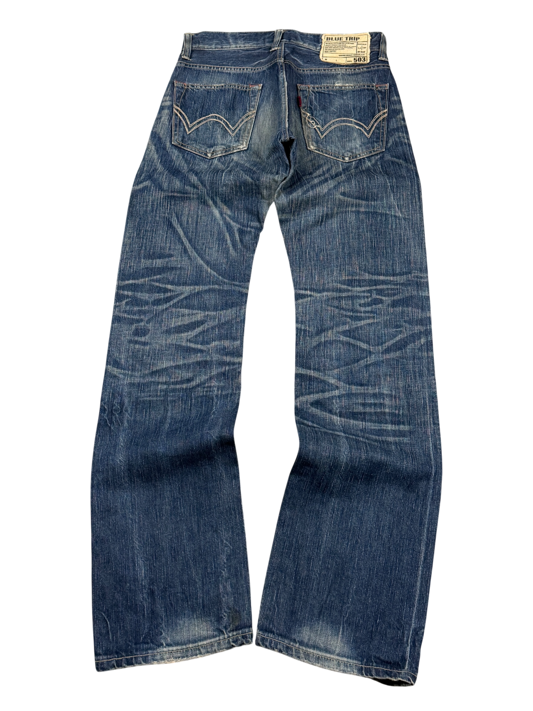 Crazy Washed Straight Jeans (XS)