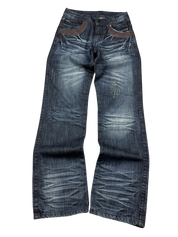 Crazy Washed Straight Jeans (XS-S)