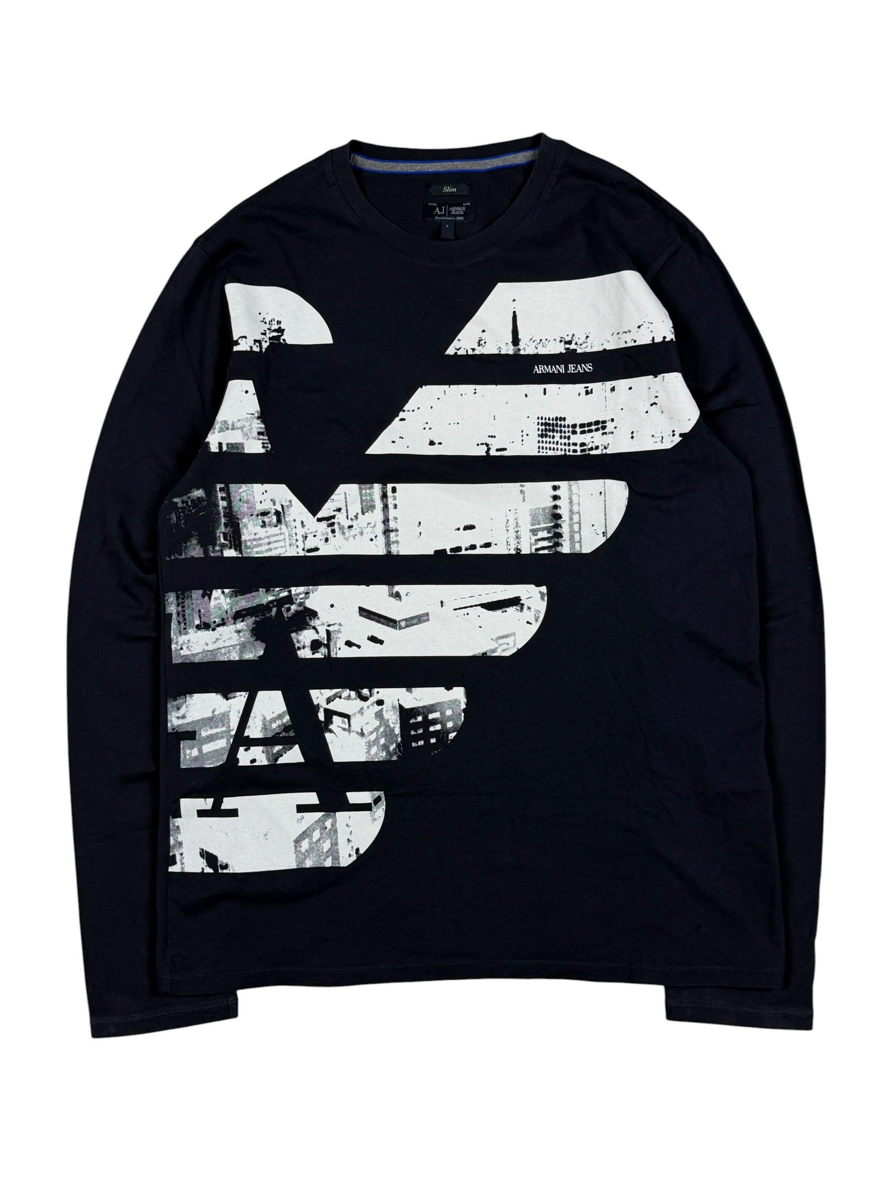 Armani Big printed Logo slimfit Longsleeve (XS)