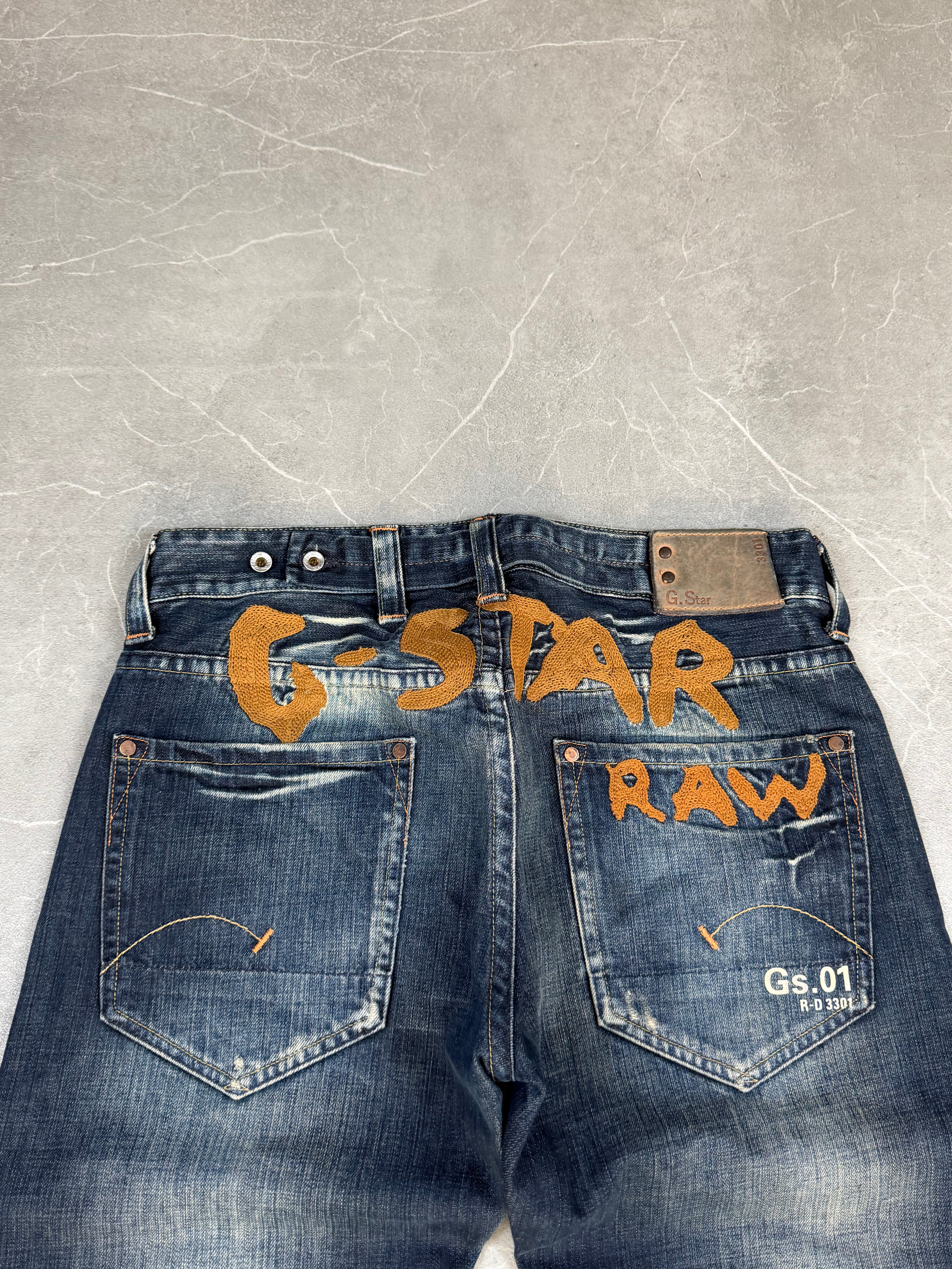 G-Star Washed Big Logo Jeans (M)