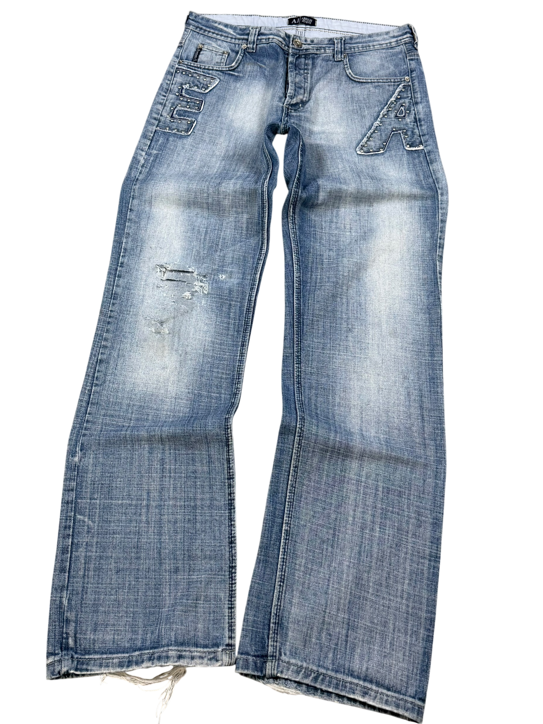 Armani Big Logo Bootcut Jeans (M)