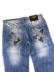Armani crazy washed Big Logo Bootcut Jeans (S-M)
