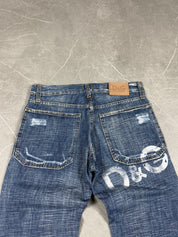 Dolce Gabbana Ripped Logo Jeans (S)