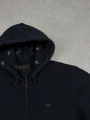 Armani Printed Hood Zip Hoodie (S)
