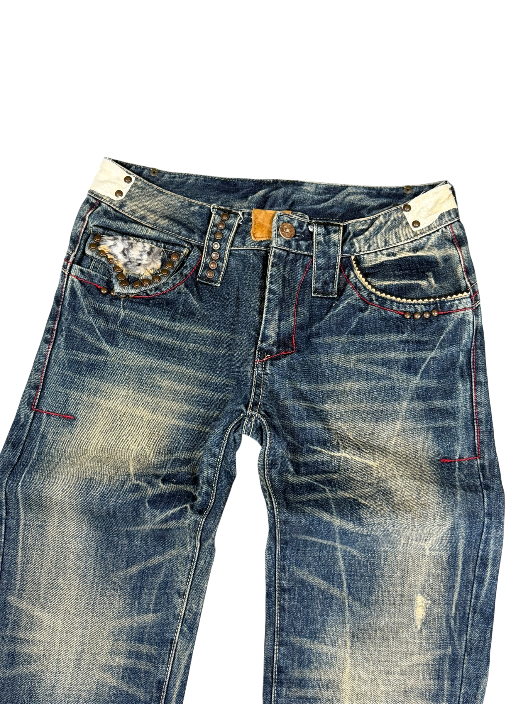 Crazy Washed Straight Fit Jeans (S)