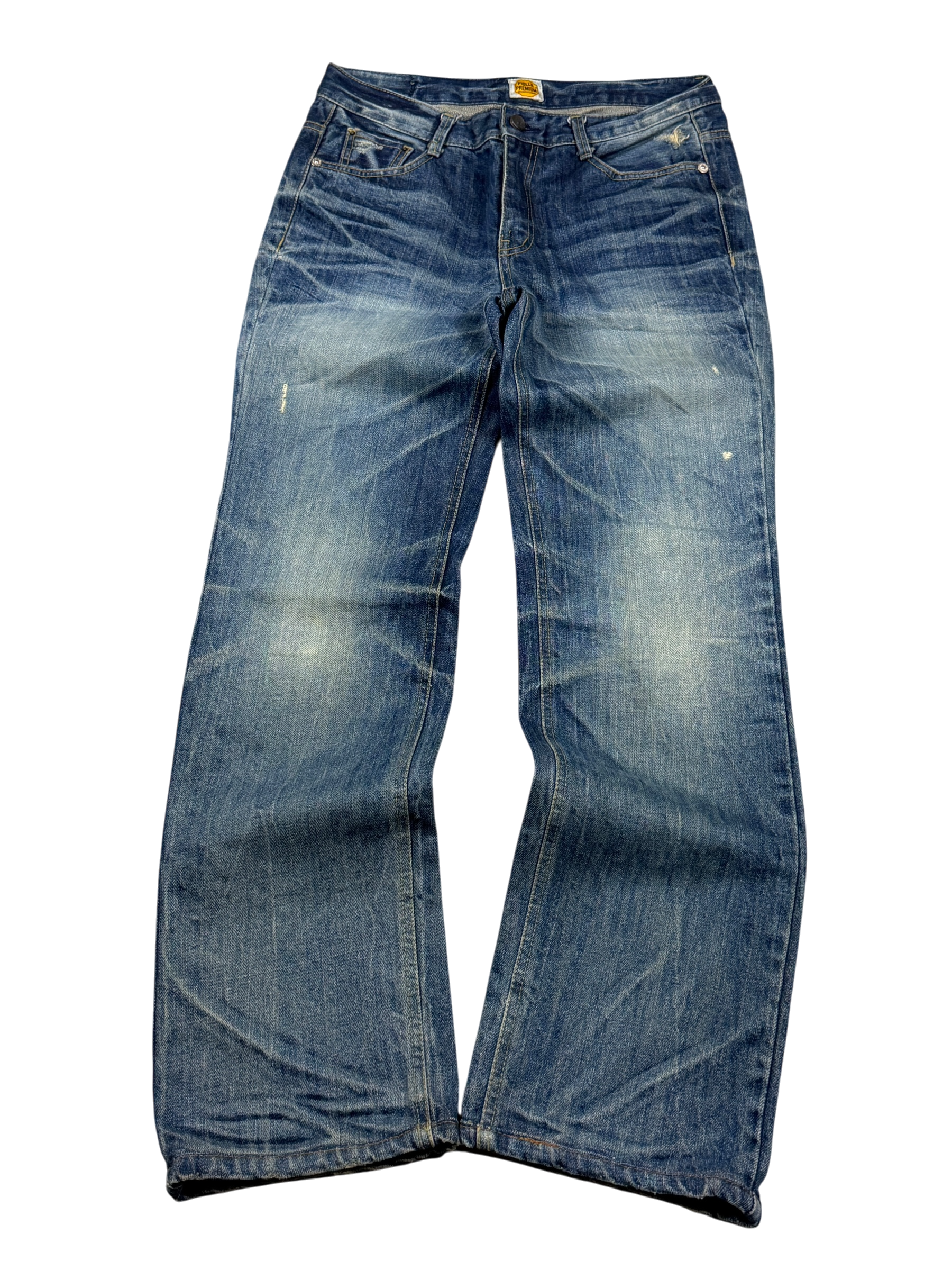 Crazy hard washed Straight Jeans (S)