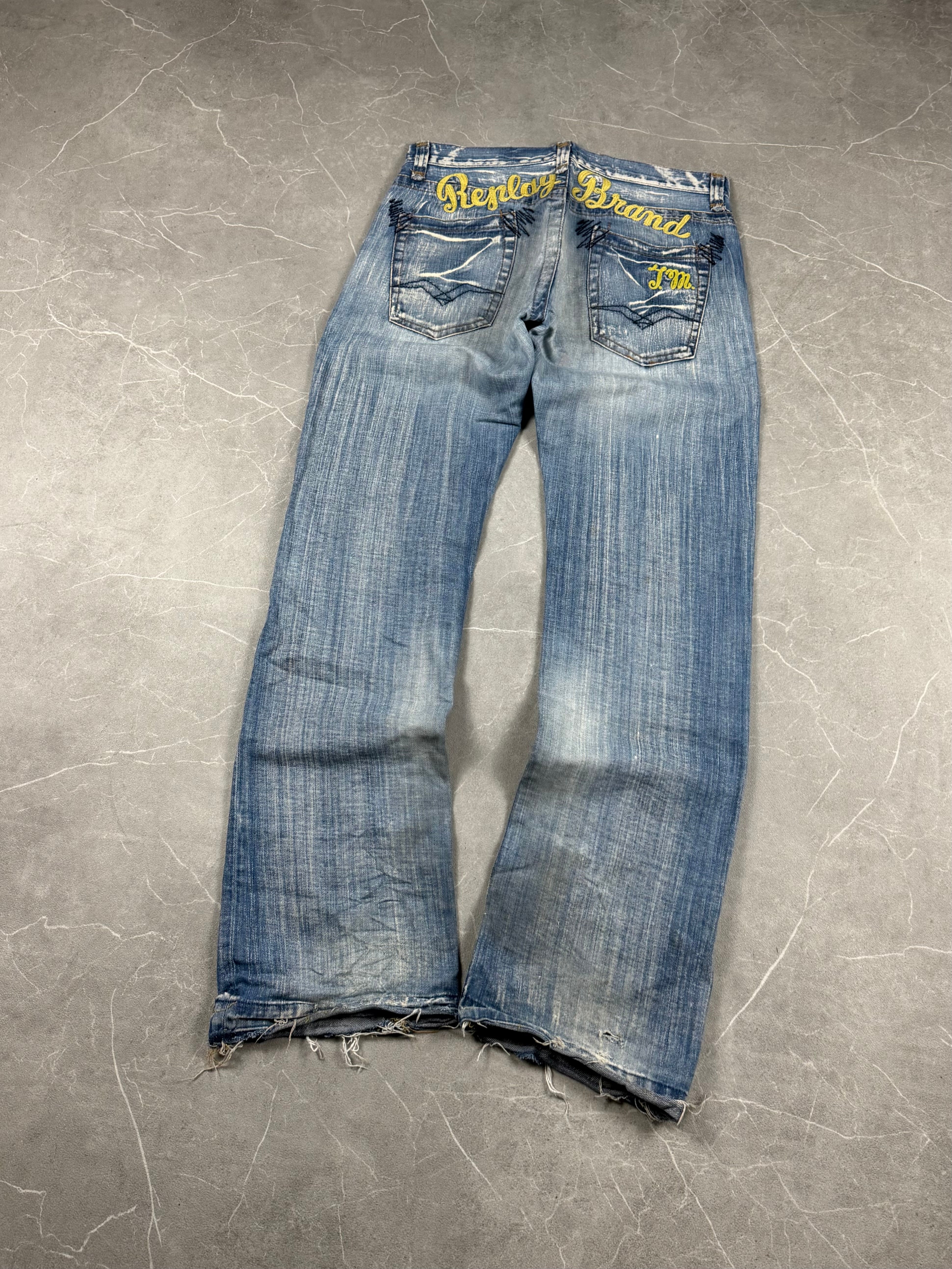 Replay washed/Bootcut vintage Big Logo Jeans (M-L)