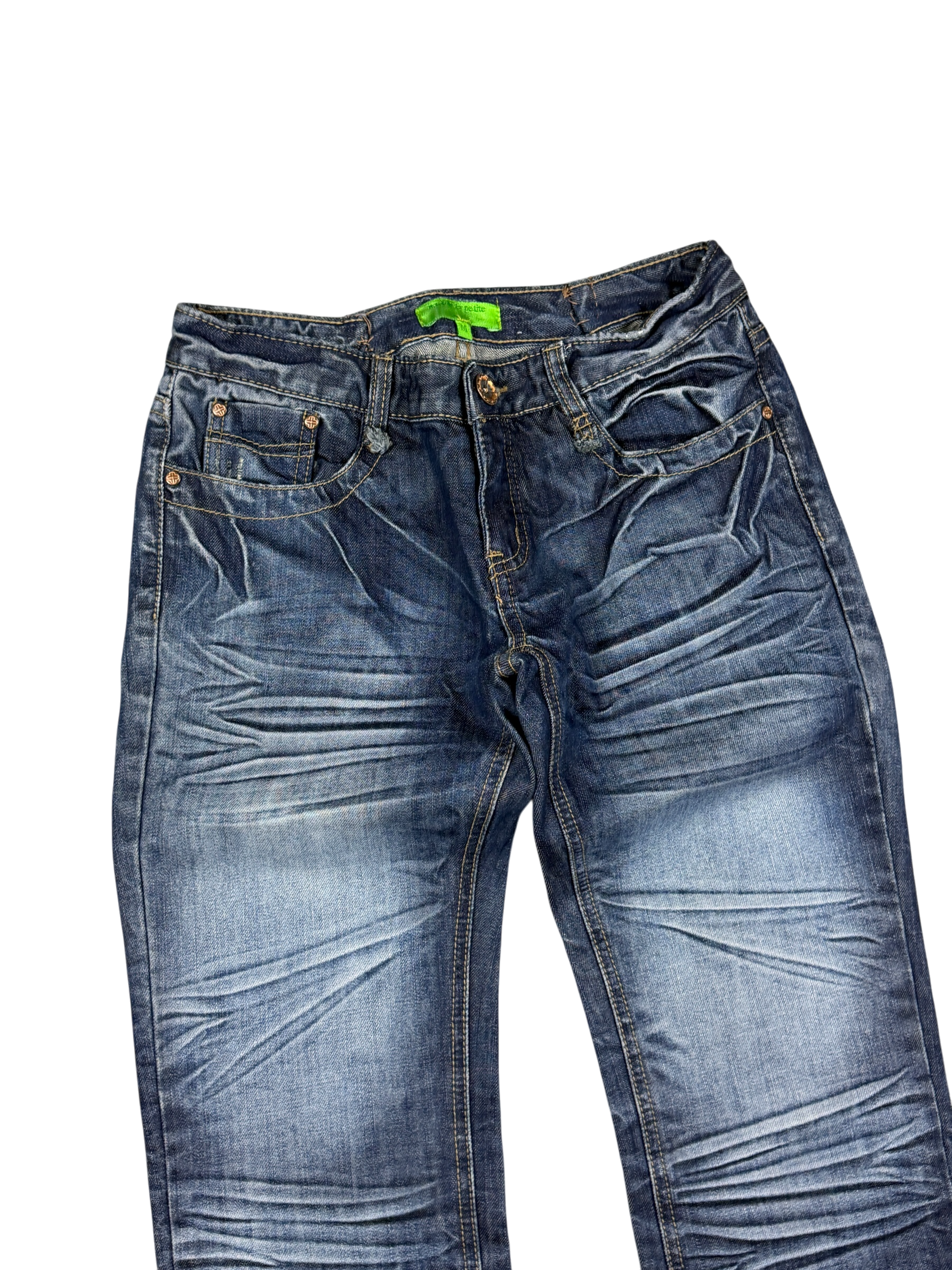Crazy washed straight leg jeans (XXS)