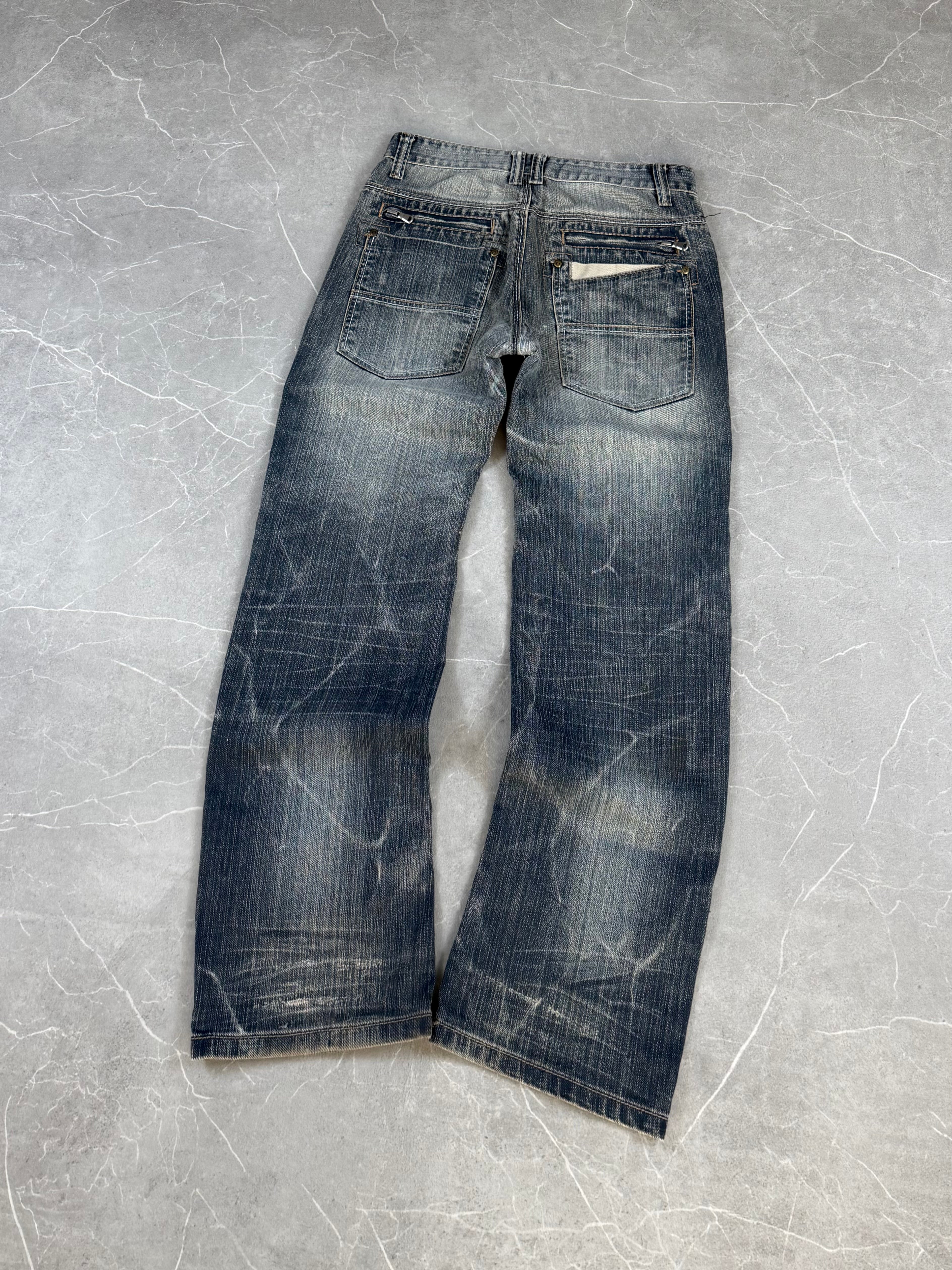 Vintage Washed Straight Jeans (XS-S)