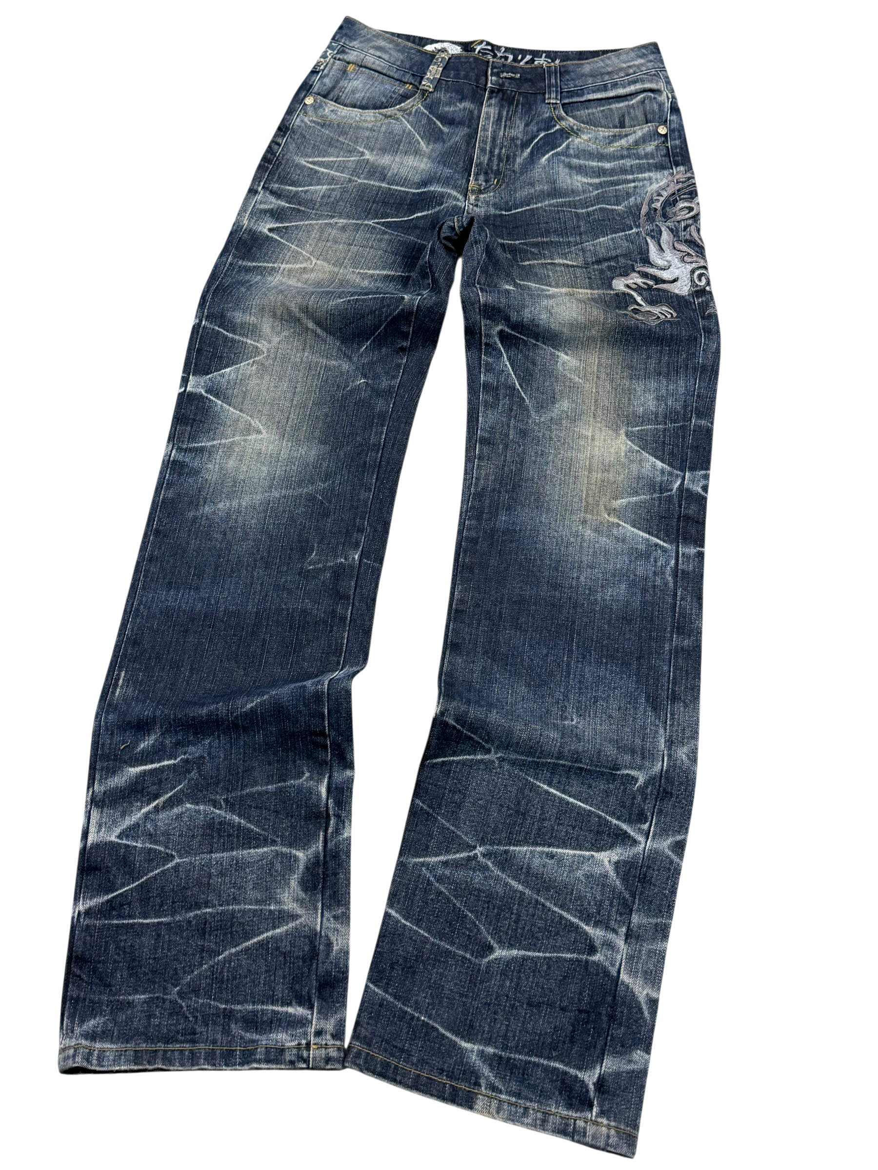 Ultra washed embroidery Jeans (S)