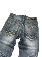 Washed Straight-Fit Jeans (XS-S)
