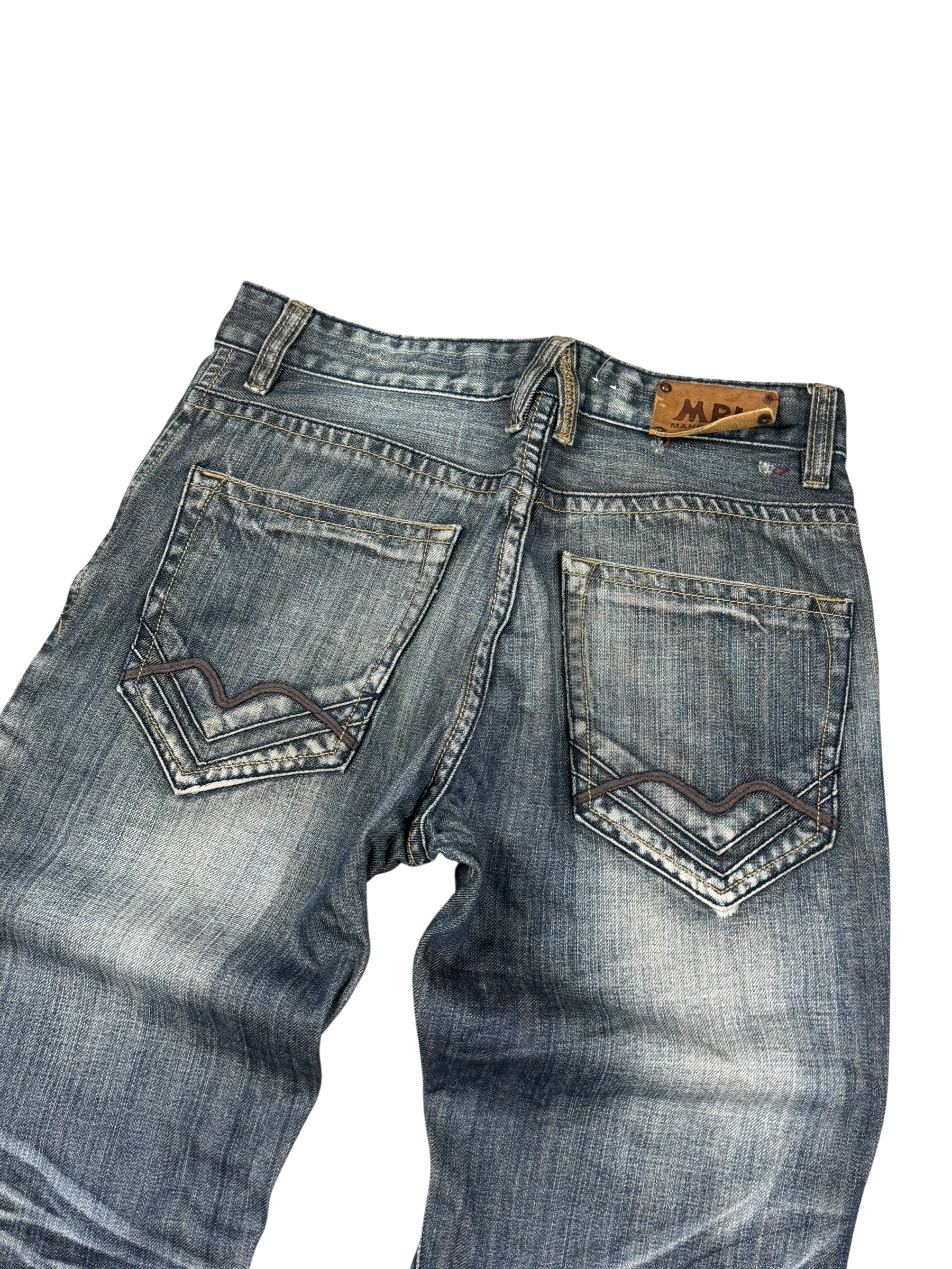 Washed Straight-Fit Jeans (XS-S)