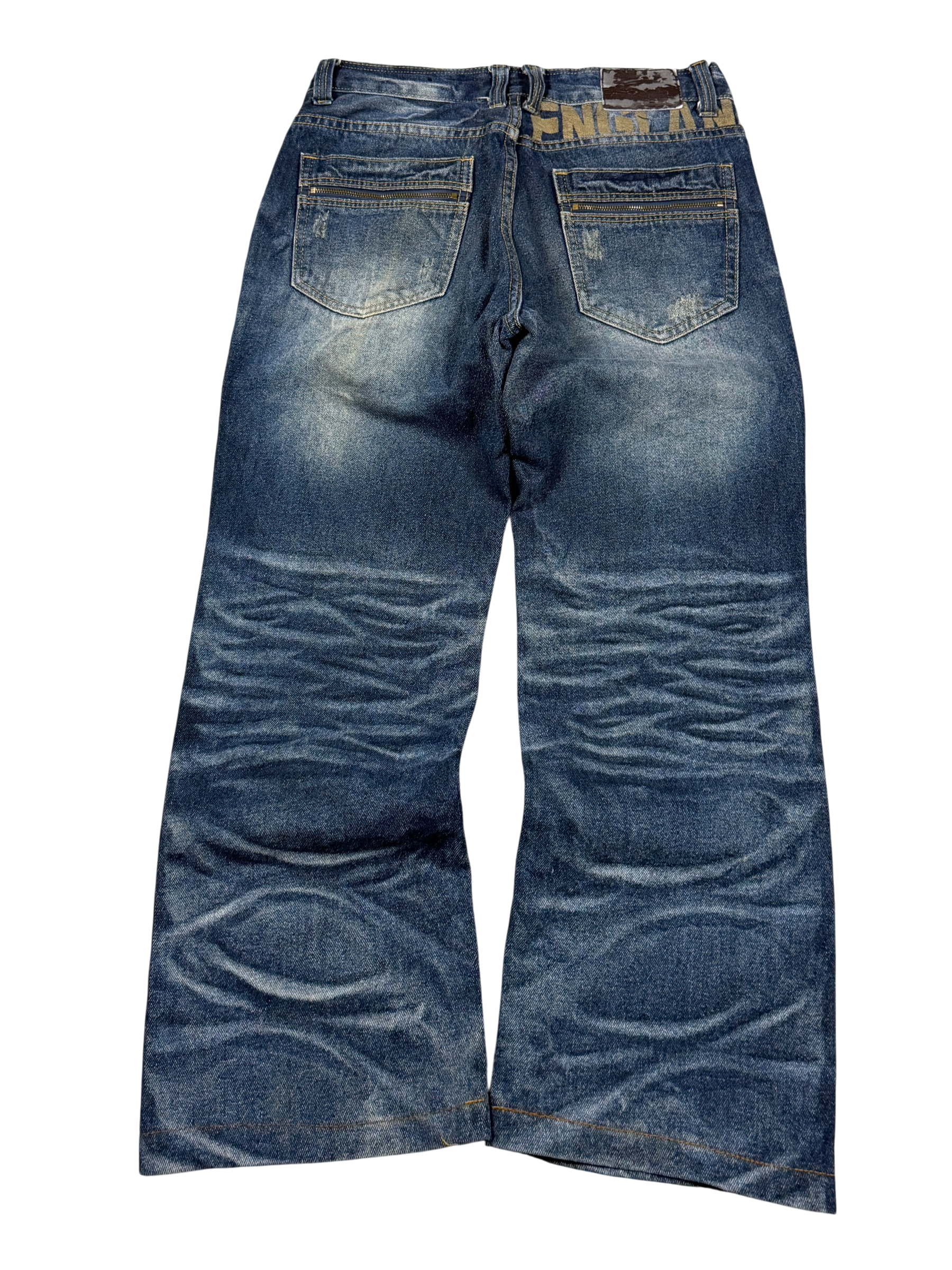 Crazy Washed Bootcut/Baggy Jeans (XXS)