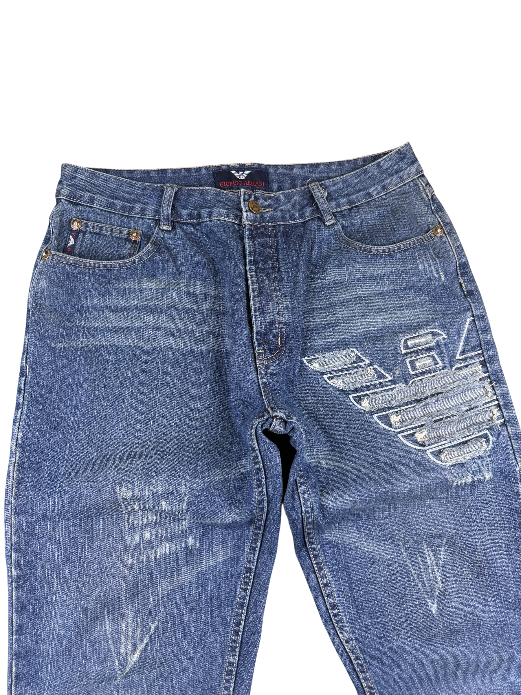 Armani vintage Big Logo Straight Jeans (M-L)