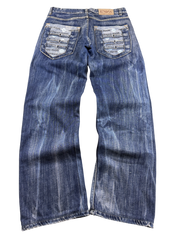 Armani crazy washed Big Logo Baggy Jeans (M)