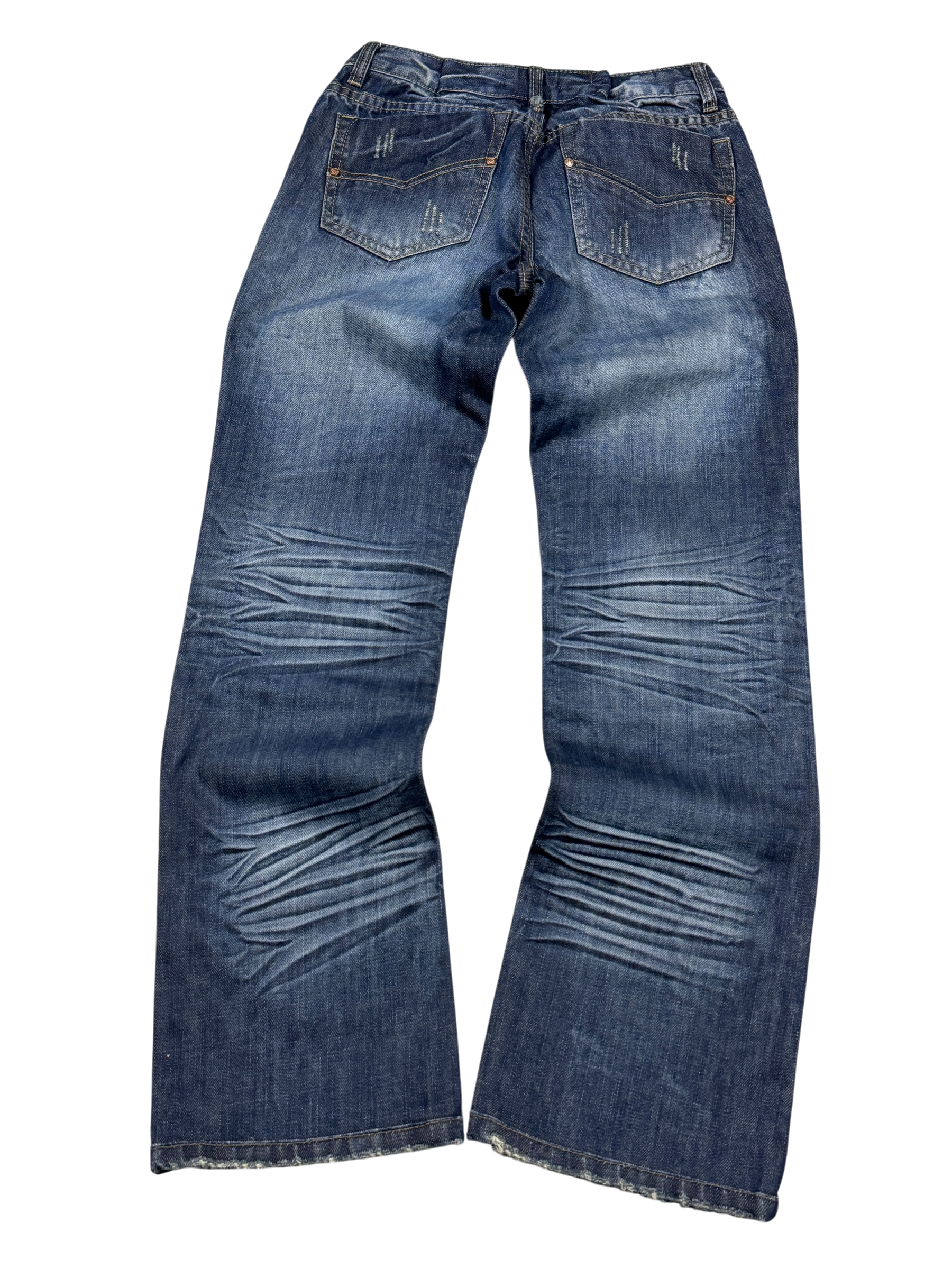Crazy washed straight leg jeans (XXS)