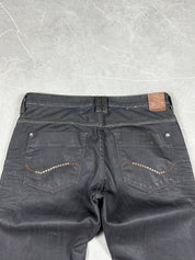 Vintage Washed Waxed Look Bootcut Jeans (S-M)