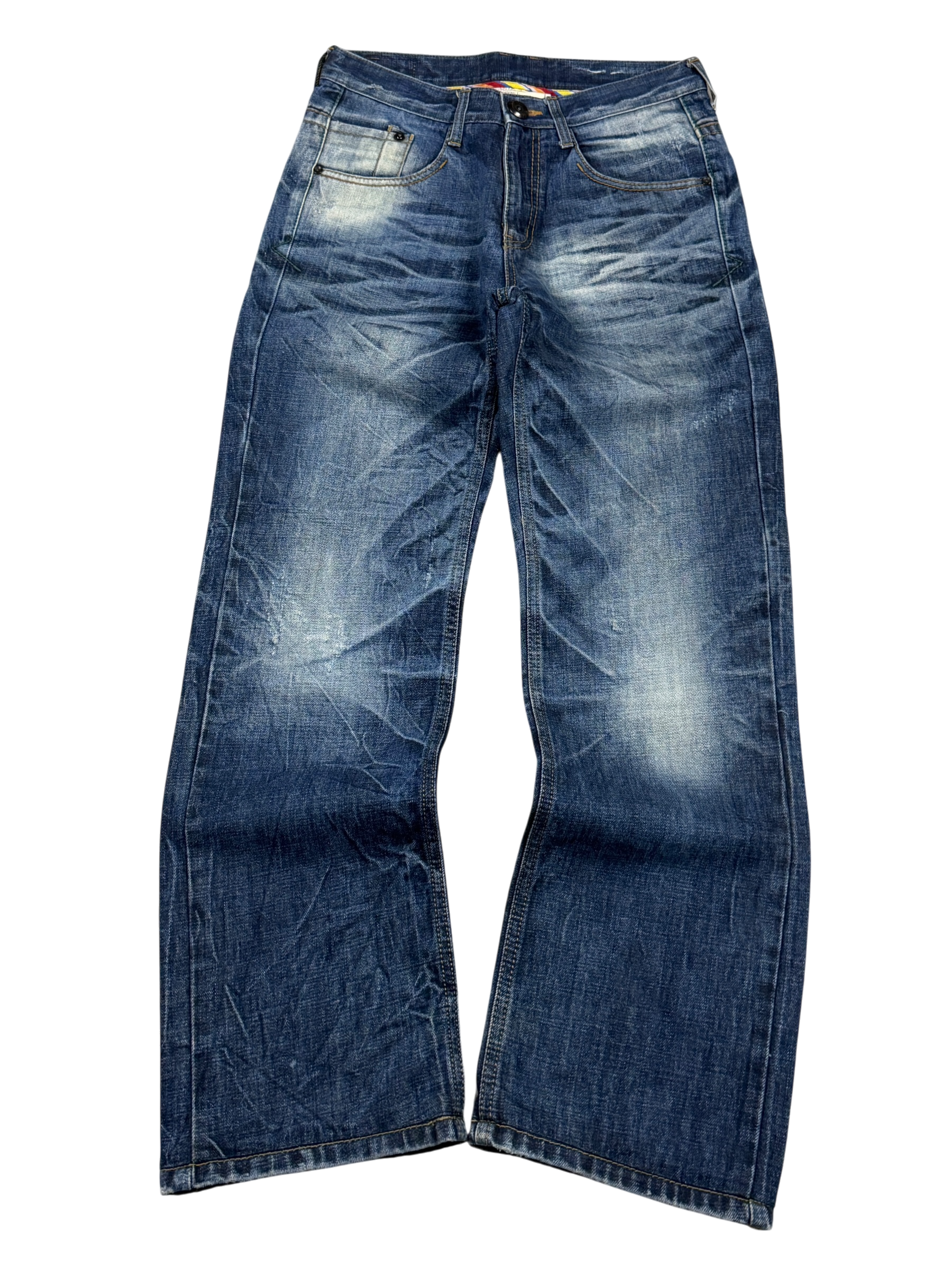 Crazy Washed Straight Jeans (S)