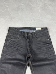 Vintage Washed Waxed Look Bootcut Jeans (S-M)