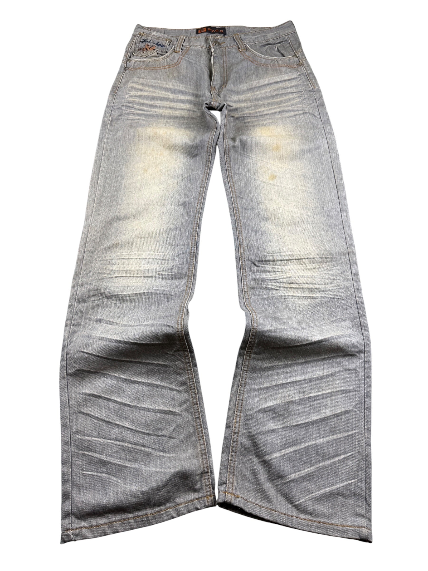 Crazy washed Straight Jeans (S)
