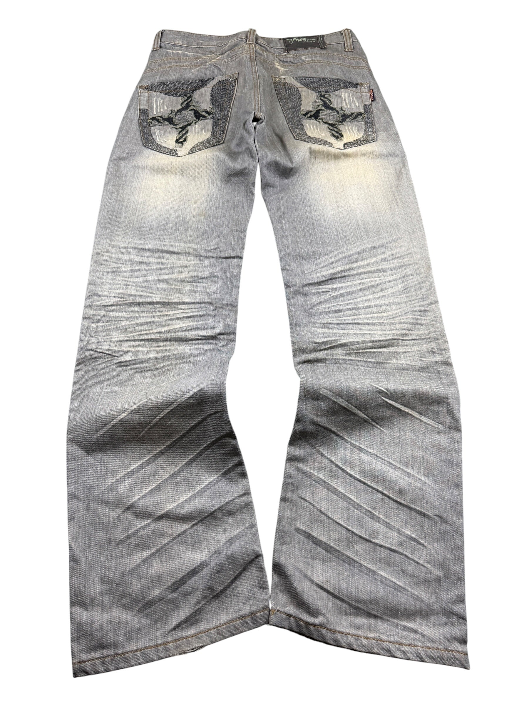 Crazy washed Straight Jeans (S)