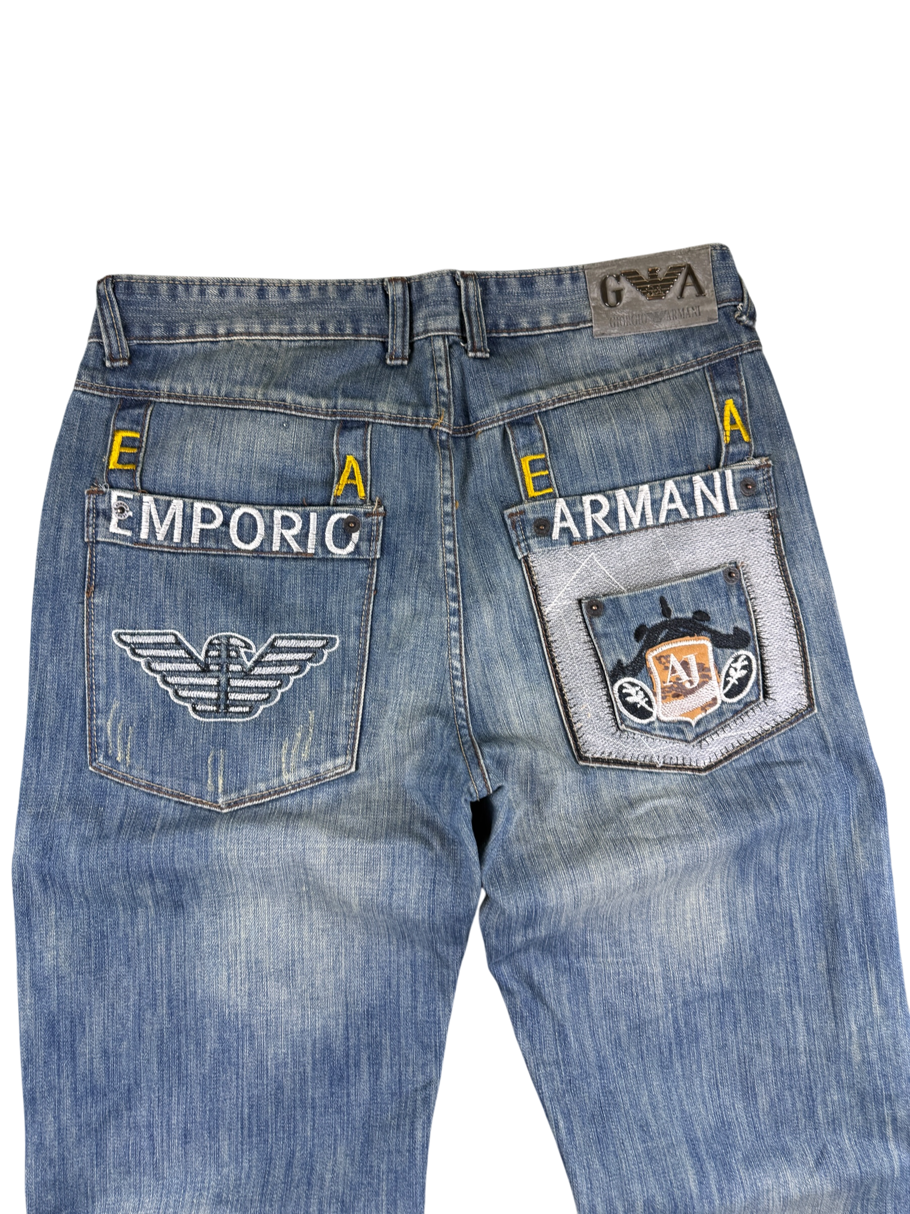 Armani vintage washed Big Logo Bootcut Jeans (L)