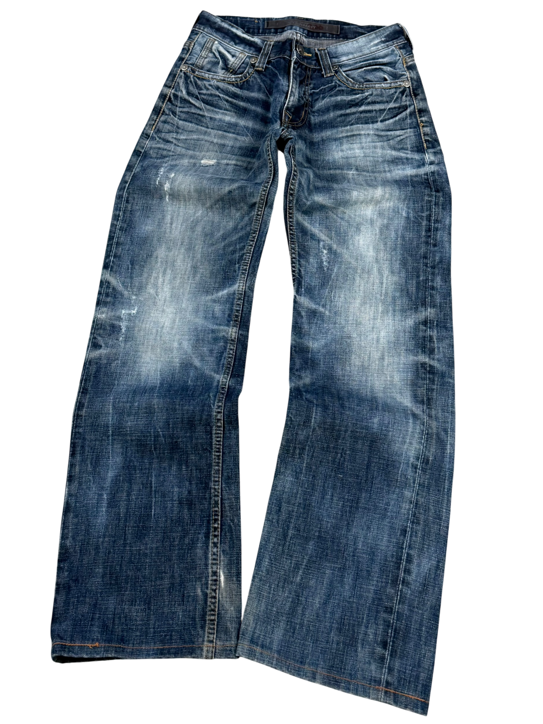 Crazy Washed Straight Jeans (XS)