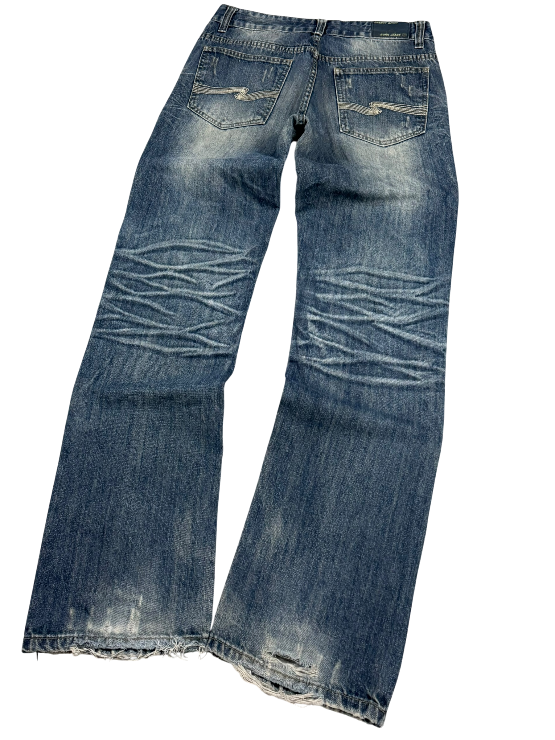Washed Straight-Fit Jeans (S)