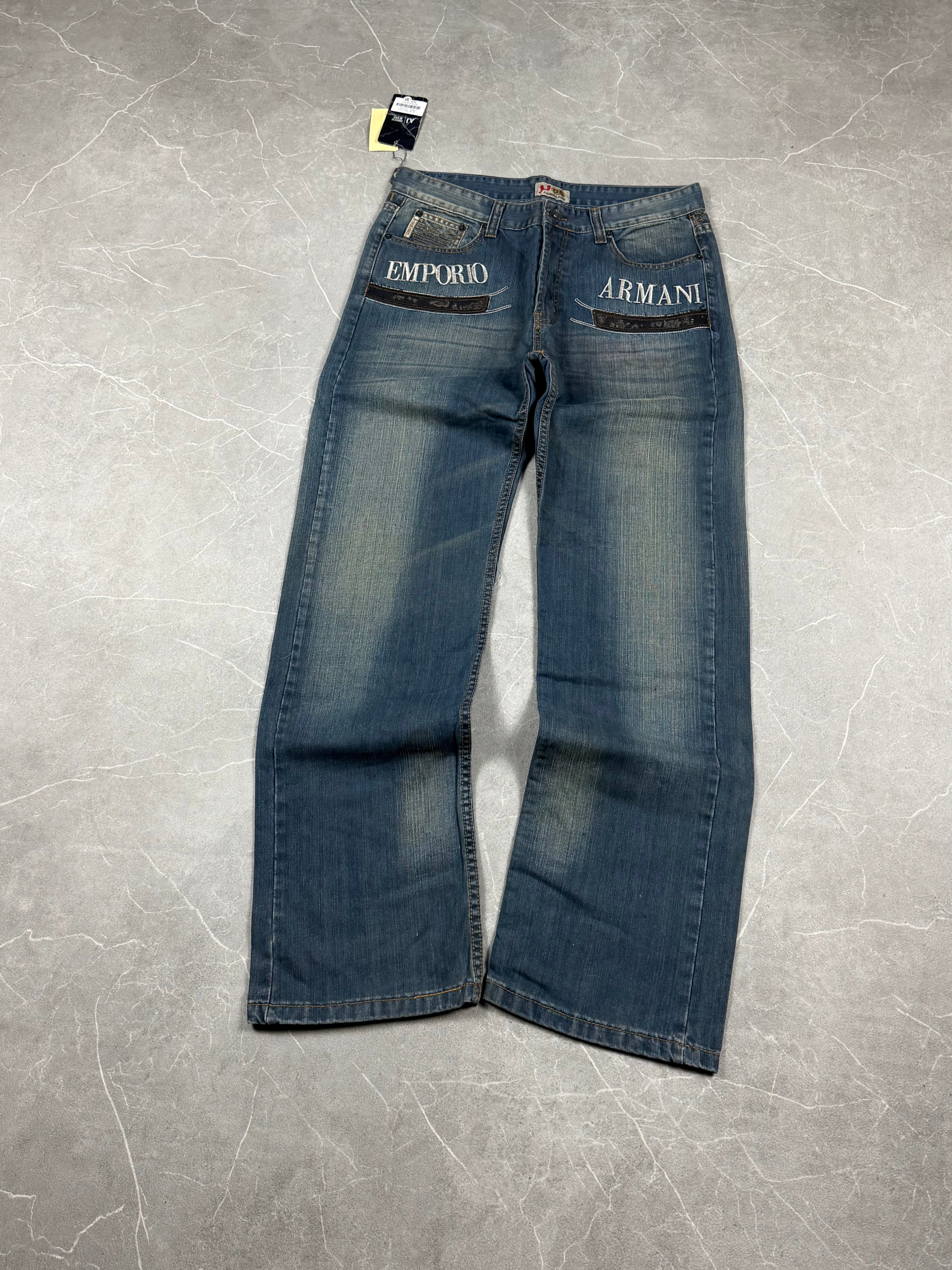 Armani Italia Big Logo Bootcut Jeans (M-L)