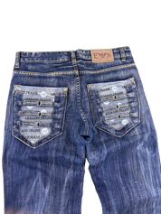 Armani crazy washed Big Logo Baggy Jeans (M)