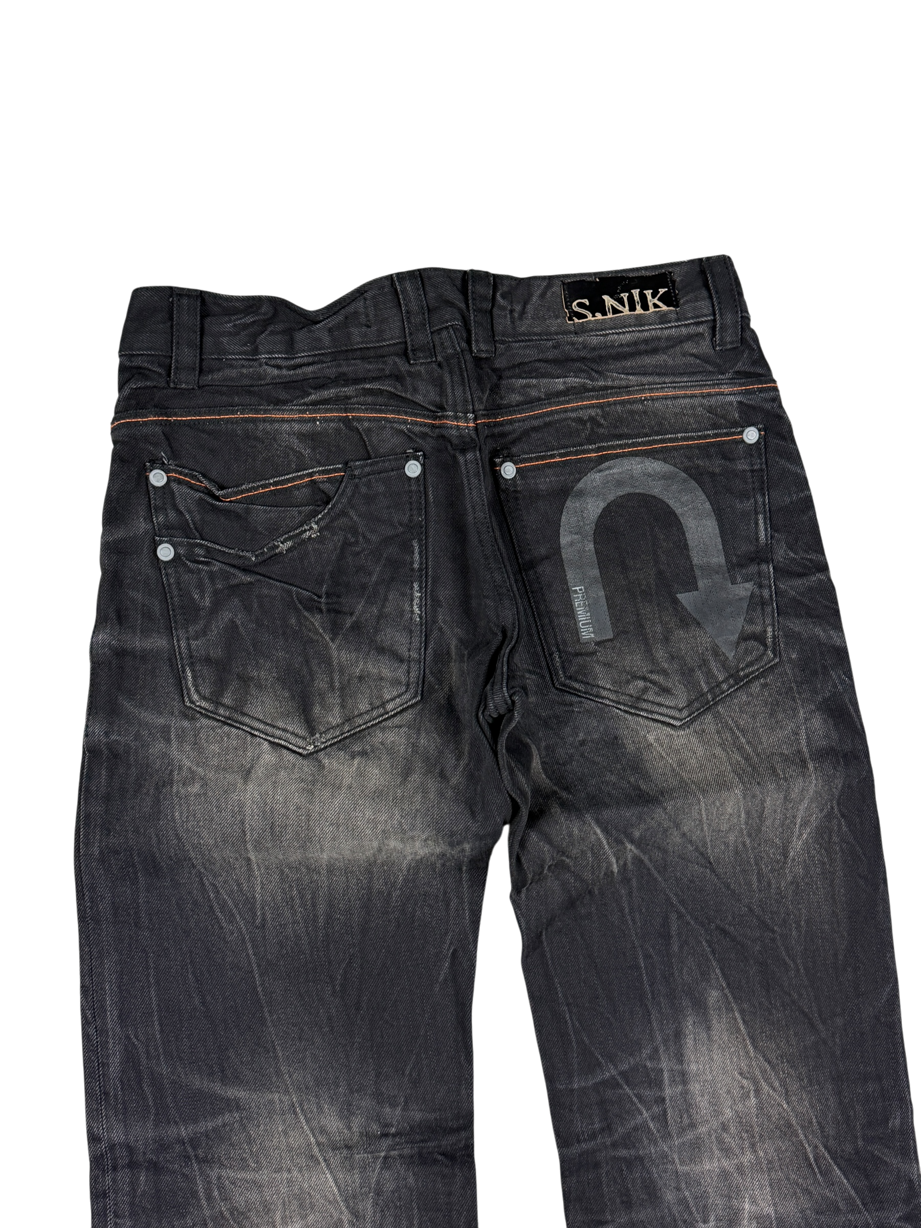 Crazy washed Straight Jeans (S)