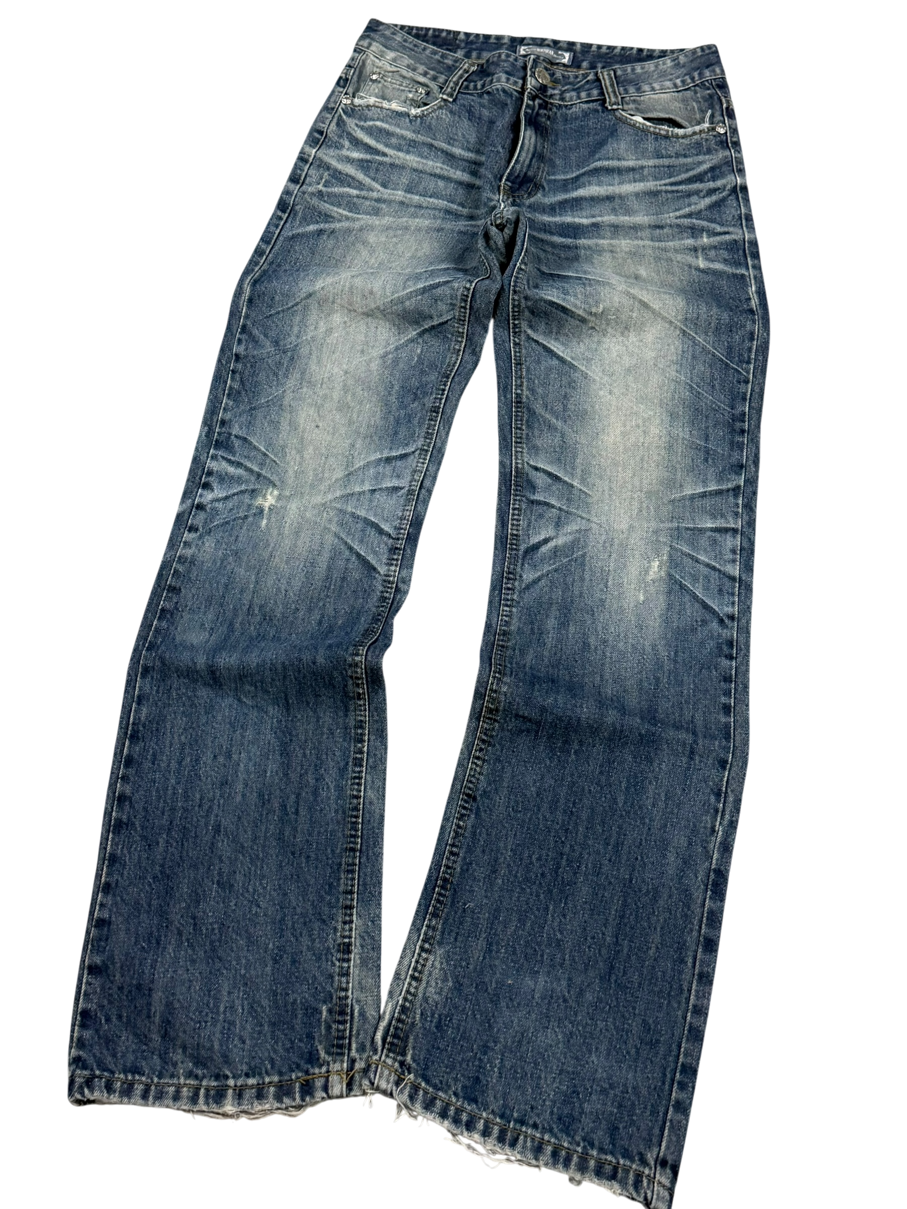 Washed Straight-Fit Jeans (S)