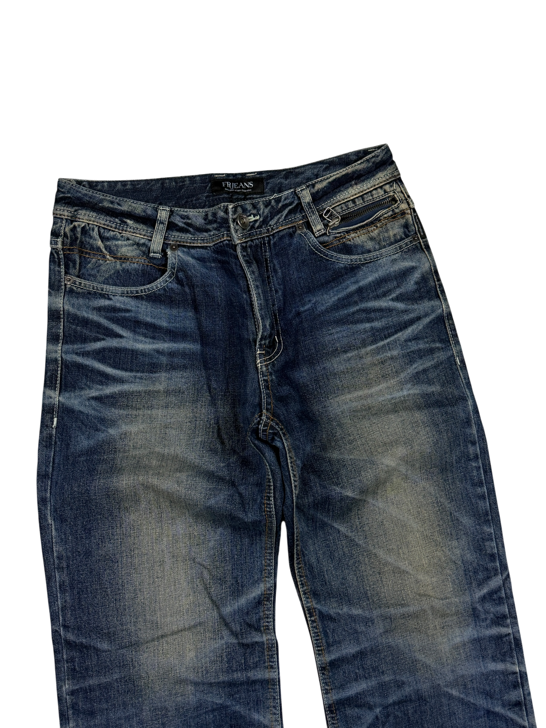 Crazy washed Straight Jeans (XS-S)