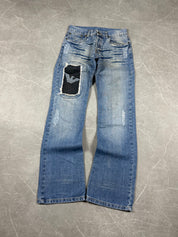 Armani Big Logo Washed Bootcut Jeans (S)