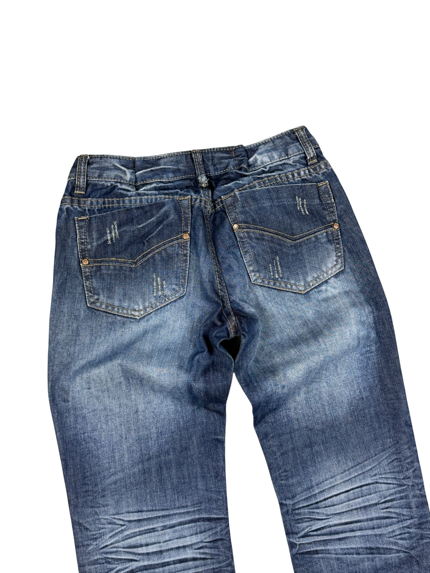 Crazy washed straight leg jeans (XXS)