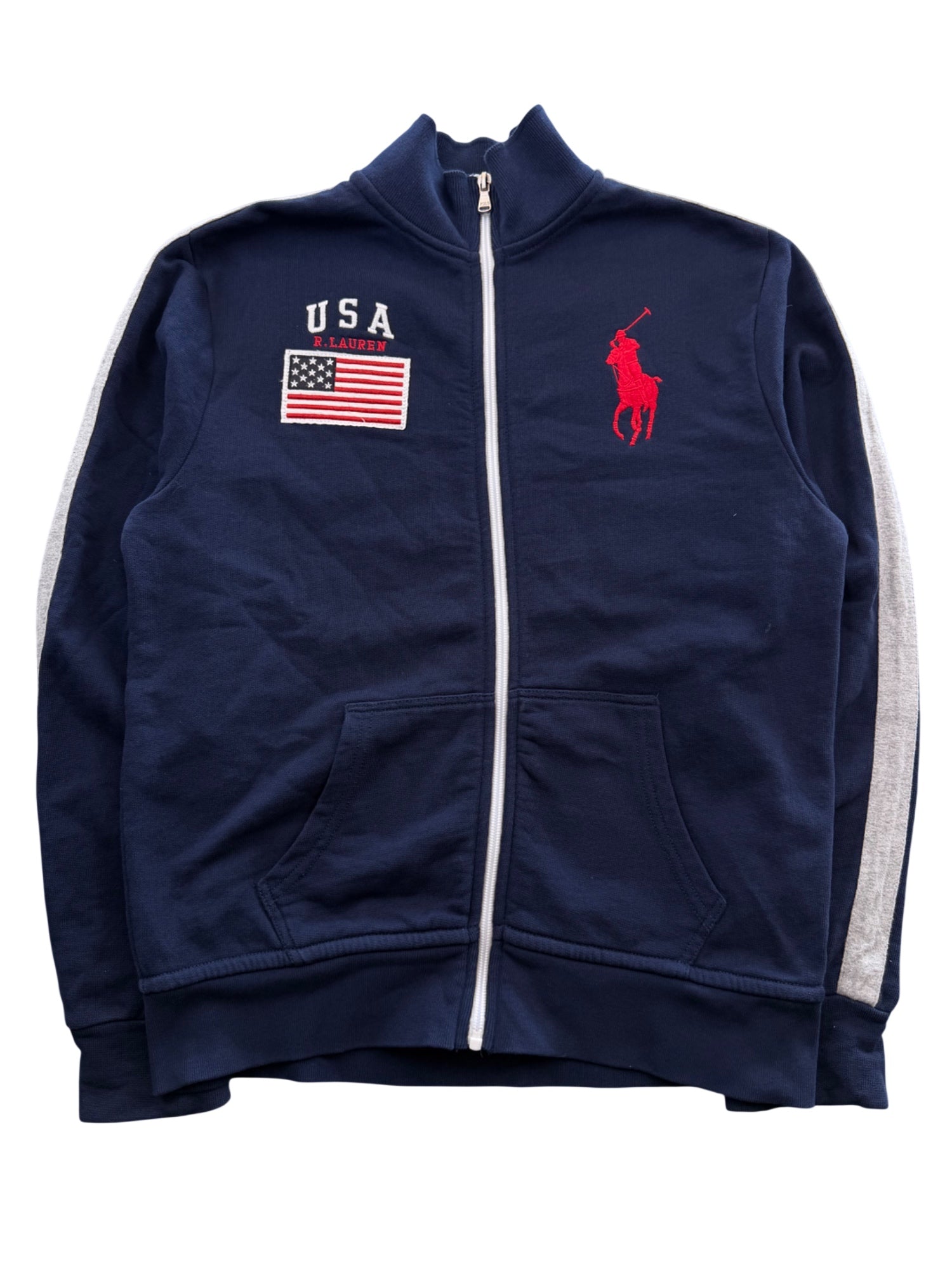 Ralph Lauren Big Pony USA Flag Zip Jacke (XS)