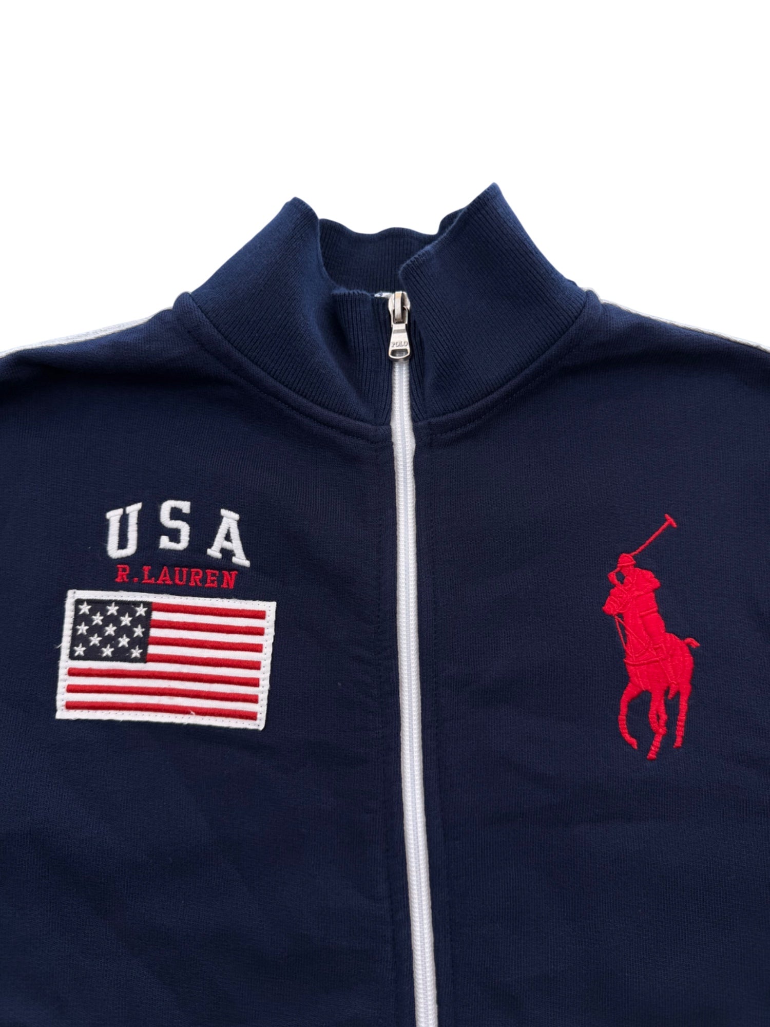 Ralph Lauren Big Pony USA Flag Zip Jacke (XS)
