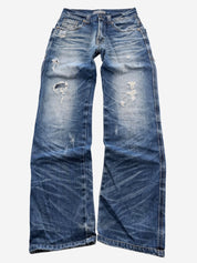 Vintage Washed Straight-Fit Jeans (XS)