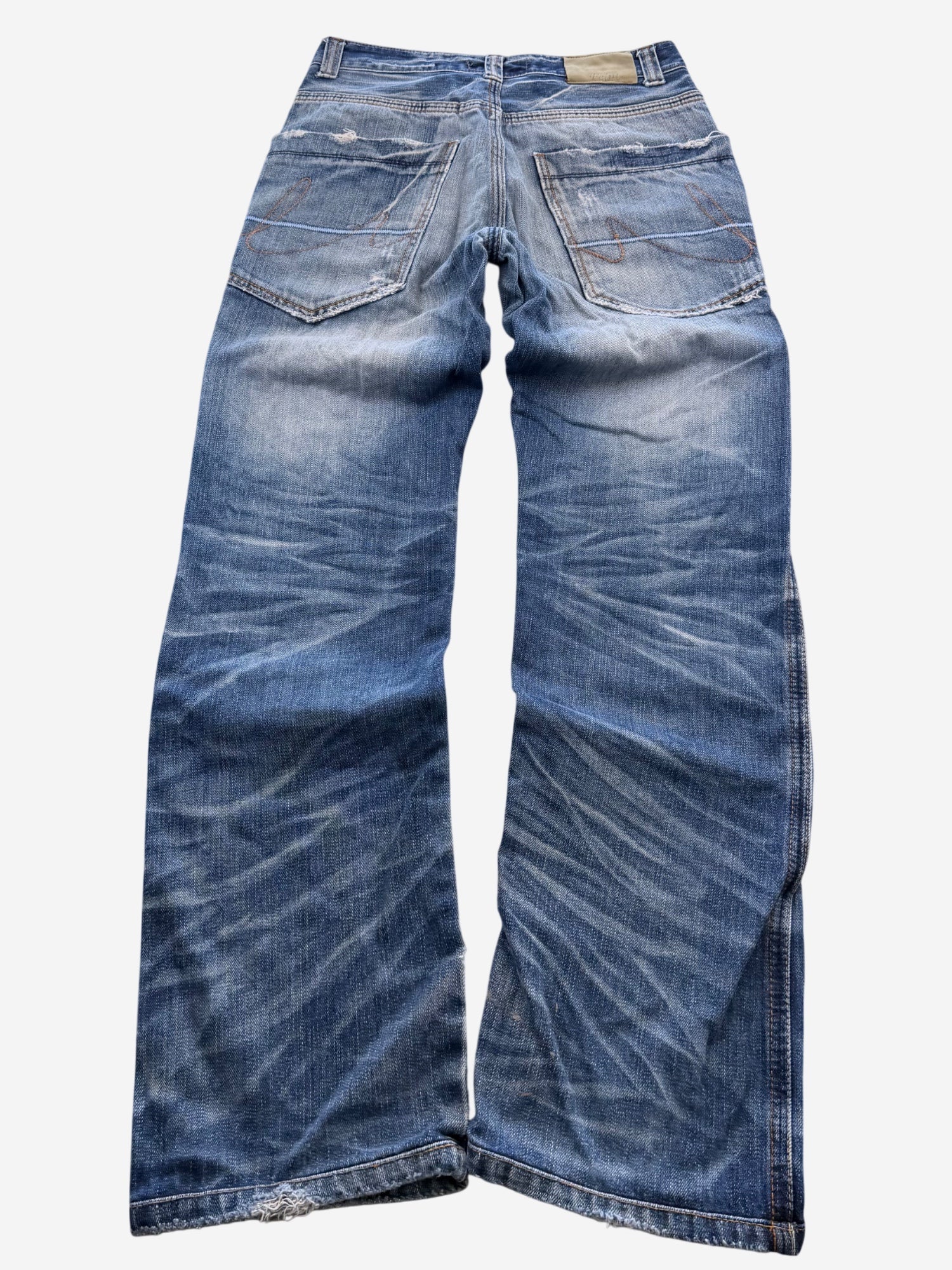 Vintage Washed Straight-Fit Jeans (XS)
