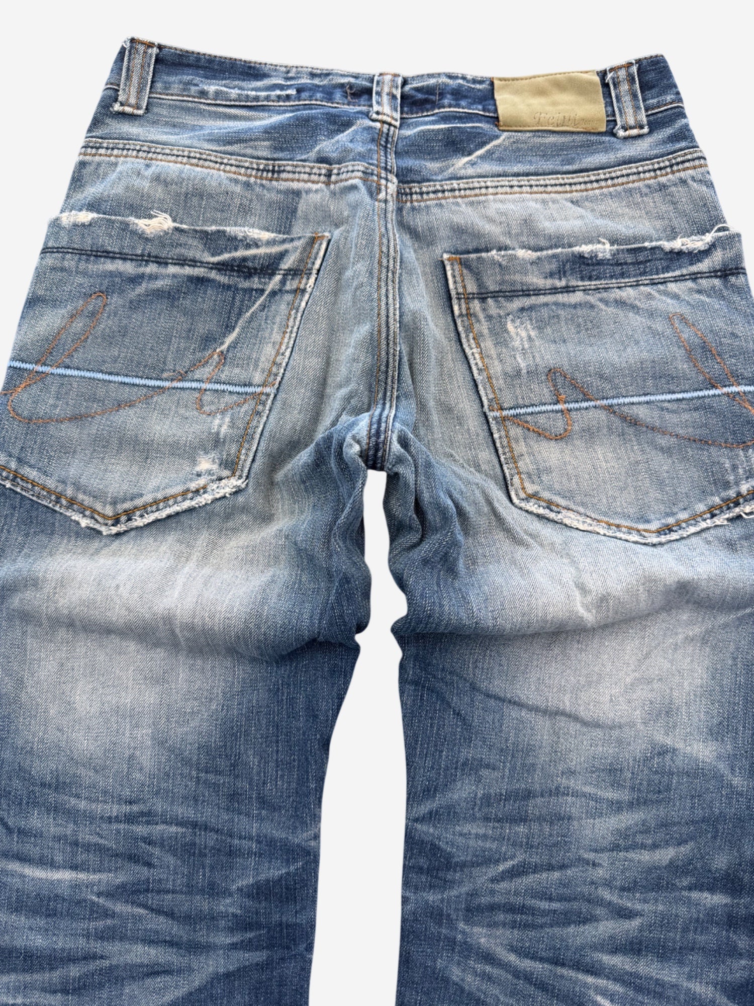 Vintage Washed Straight-Fit Jeans (XS)