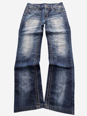 Vintage Washed Straight-Fit Jeans (XS-S)