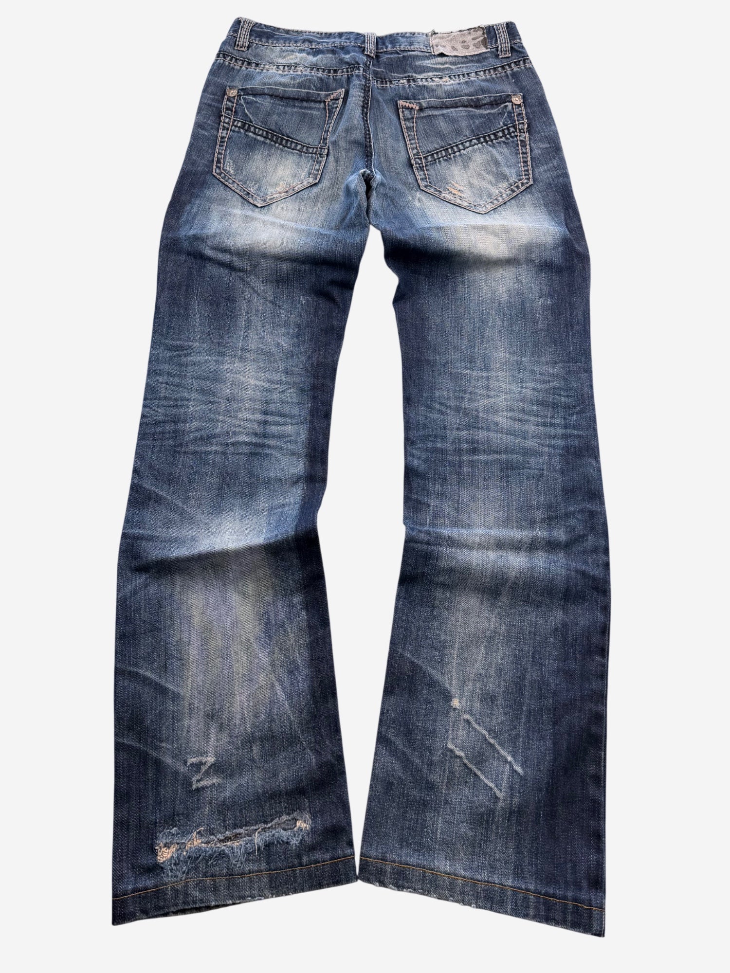 Vintage Washed Straight-Fit Jeans (XS-S)