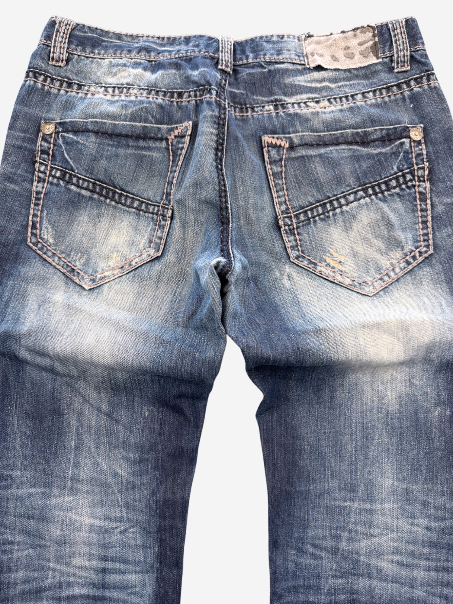 Vintage Washed Straight-Fit Jeans (XS-S)